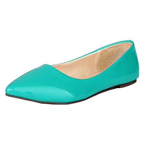 Lovouo Pumps, Ballerinas, für Damen, flach, spitz, für Schuhe, Türkis - türkis - Größe: 39 EU von LOVOUO