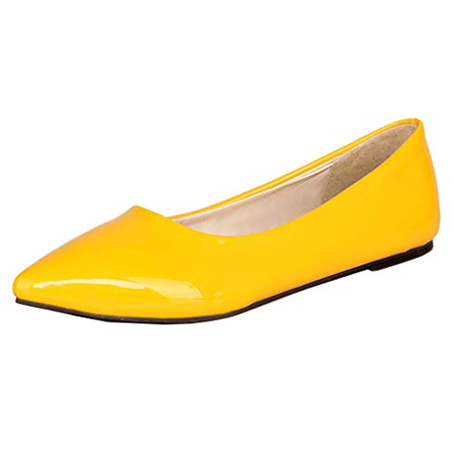 Lovouo Pumps, Ballerinas, für Damen, flach, spitz, für Schuhe, Gelb - gelb - Größe: 41 EU von LOVOUO