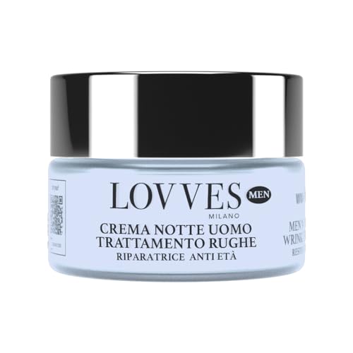 LOVVES Anti-Falten Nachtcreme für Männer, Hochnatürliche Kosmetik, Repariert die Haut, Antioxidative und Regenerierende, Beugt Vorzeitiger Hautalterung vor, Zieht Schnell ein, 50ml von LOVVES