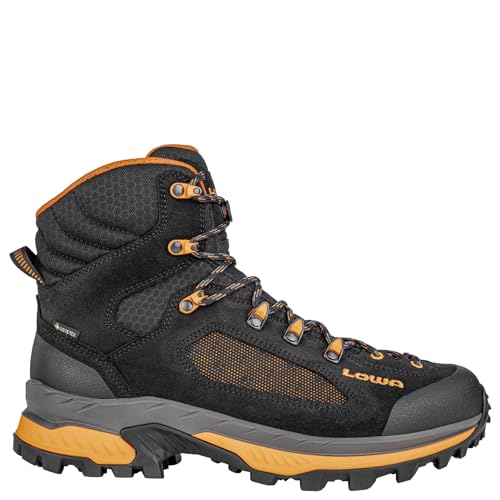 LOWA Stiefel mittel CORVARA GTX MID schwarz/orange, 47 von LOWA