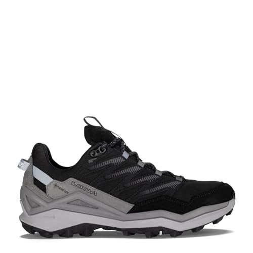 Lowa Multifunktionsschuhe Maddox Pro GTX Lo Ws W wasserdichte und leichte Damen Wanderschuhe speziell für breite Füße | Trekkingschuhe | Hikingschuhe Schwarz/Grau EU 37 von LOWA