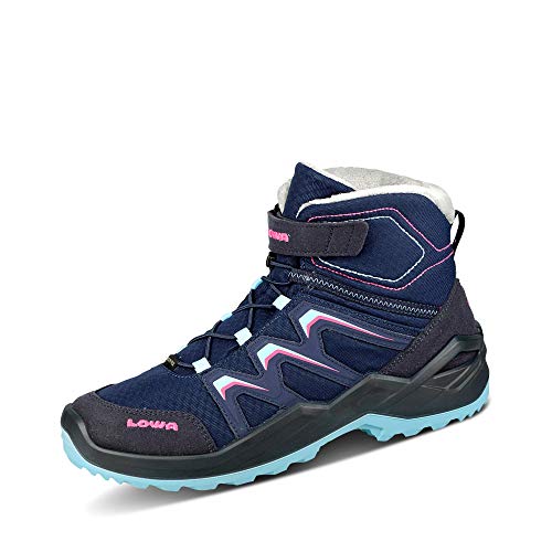 Lowa 650781 Maddox Warm GORE-TEX Kinder Damen Bootie wasserdicht und winddicht, Groesse 36, dunkelblau/beere von LOWA