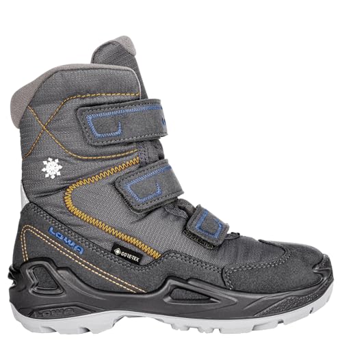 LOWA Milo GTX Hi 36-40 Grau - Gore-Tex Gefütterter wasserdichter Gore-Tex Kinder Winterstiefel, Größe EU 38 - Farbe A von LOWA