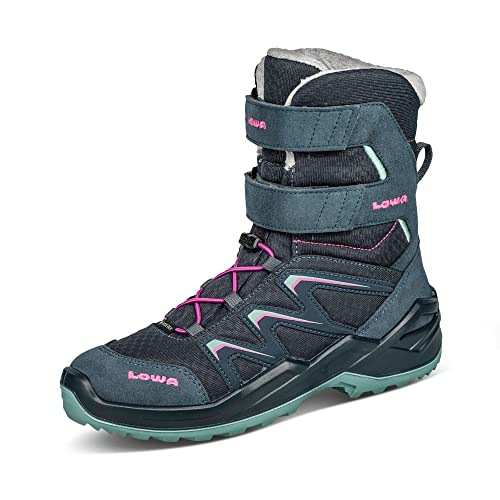 LOWA 650783 Maddox WARM GTX HI Mädchen Winterstiefel Mesh wasserdicht Gore-TEX, Groesse 40, graublau/pink von LOWA