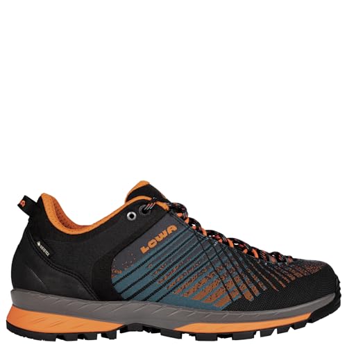 LOWA M Carezza GTX Lo Grau-Orange - Gore-Tex Wasserdichter komfortabler Herren Gore-Tex Trekkingschuh, Größe EU 42 - von LOWA