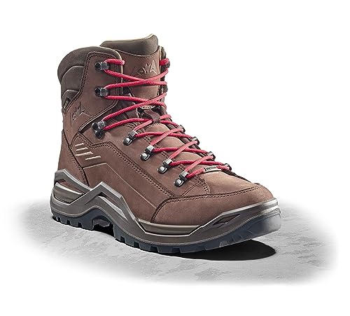 LOWA Herren RENEGADE 100 GTX MID Wanderstiefel, Espresso/Rot, Gr.42,5 von LOWA