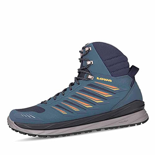 LOWA Stiefel mittel AXOS GTX MID stahlblau/orange 47 von LOWA