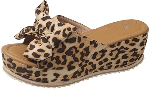 LOWVEDGK 2025 High Heeled Bow-Knot Platform Wedge Sandals Cork Wedges & Platform Slides Thick Sole Wedge Non-slip Shoes (Pattern-2,39 EU) von LOWVEDGK