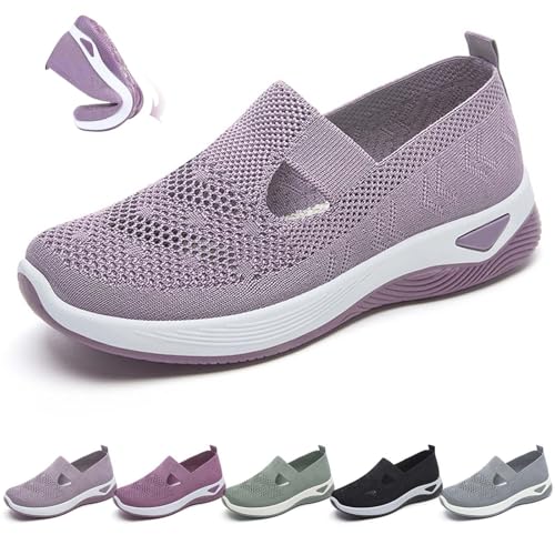 LOWVEDGK Enjerr Orthopedic Shoes Inspire Uplift Shoes for Women Breathable Non-Slip Soft Sole Shoe (Light Purple,41 EU) von LOWVEDGK