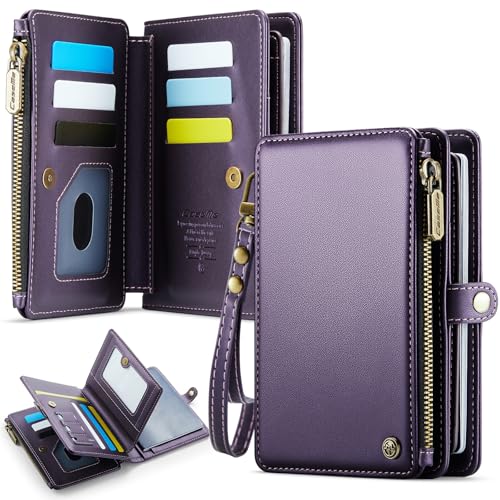 LOXO CASE Geldbörse mit RFID-Schutz und abnehmbarem Handgelenkriemen für Pendler und Auslandsreisen, Platz für Reisepass, Karten und Bargeld, Reisepasshüllen (Lila) von LOXO CASE