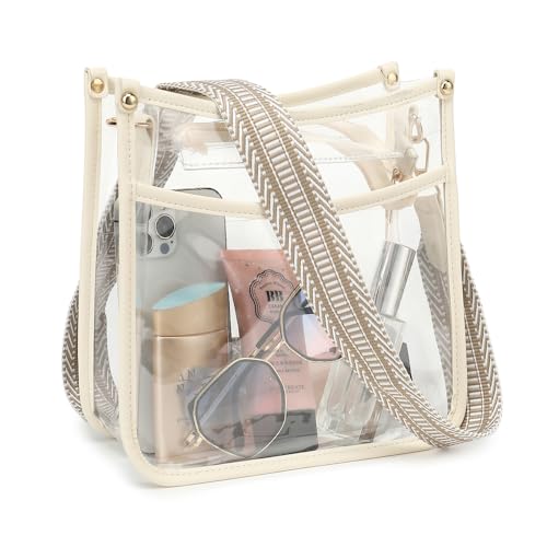 LOXOMU Clear Bag Stadion Approved - PVC Crossbody Clear Tote Bag Transparent Purses with Front Pocket for Concerts Sports Festivals von LOXOMU