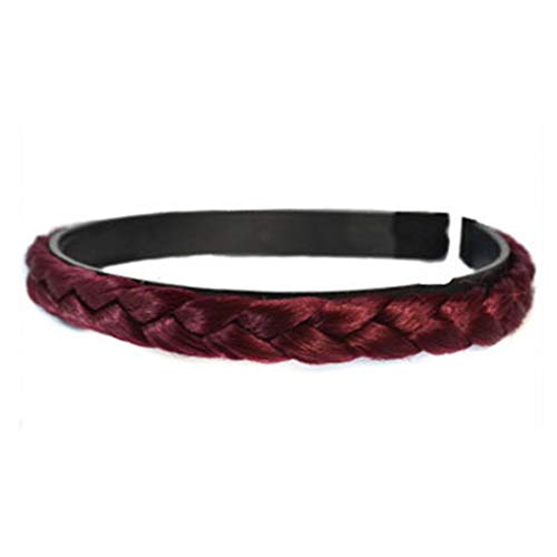 Make-up-Stirnband for Damen, Chemiefaser-Haarband, synthetische Perücke, geflochtenes Stirnband, Kopfbedeckung, Haarband – Weinrot Make-up-Stirnband for Damen, Chemiefaser-Haarband, synthetische Perücke, geflochtenes Stirnband, Kopfbedeckung, Haarband – Weinrot von LOYKZCT