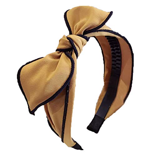 Make-up-Stirnband – süßes Damen-Haarband mit Schleife, einfarbig, breites Stoff-Stirnband, Party-Kopfband – Blau(Yellow) von LOYKZCT