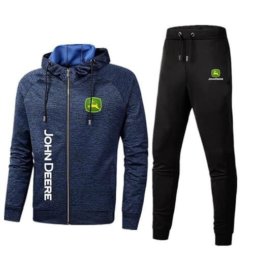 LOYOO Herren Sportswear Suit De.e.r.e Logo Kapuzenjacke und Sporthose, Outdoor Casual Zip Jogginganzug Cardigan Trainingsanzug Jungen/C/5XL von LOYOO