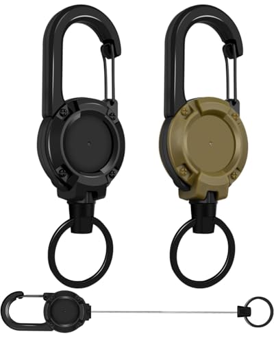 LOZTBUE 2 Stück Schlüsselanhänger mit Aufrollfunktion, Robuster Schlüsselanhänger mit Aufrollfunktion, Aufrollbarer Halsriemen, Passend für Ausweishülle, Kartenhalter von LOZTBUE