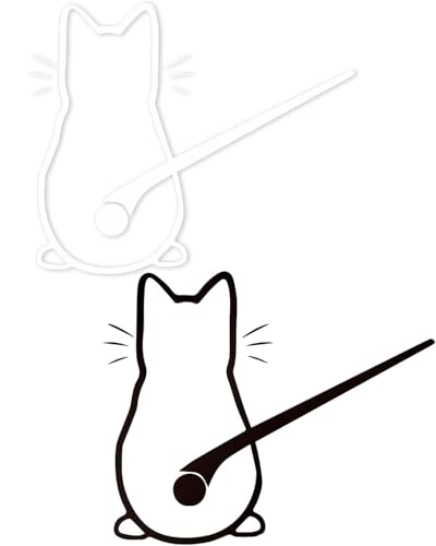 LOZTBUE 2pcs Autocollants pour essuie-glaces, chat et chien drôles comme autocollants réfléchissants pour essuie-glaces de voiture, essuie-glaces, autocollants d'essuie-glaces qui font signe von LOZTBUE