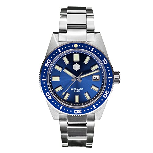 LOve Peace San Martin SN007G 62Mas Diver Mechanische Automatik-Herrenuhren Edelstahl NH35 Keramiklünette Saphirglas Armbanduhren, Stahlband blau, Taucher, Grau, Taucher LOve Peace San Martin SN007G 62Mas Diver Mechanische Automatik-Herrenuhren Edelstahl NH35 Keramiklünette Saphirglas Armbanduhren, Stahlband blau, Taucher, Grau, Taucher von love & peace