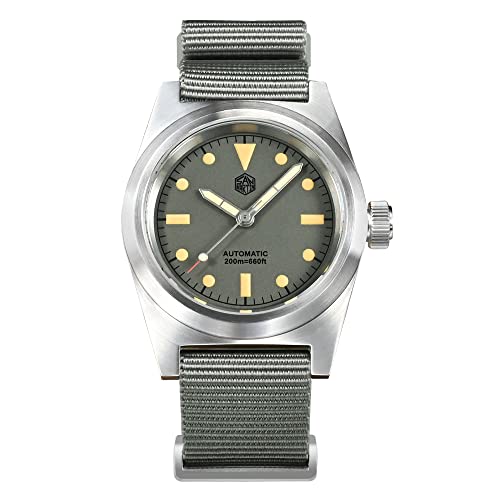 LOve Peace San Martin SN029GC Flieger Herrenuhr Vintage Military YN55 Automatik Nylonarmband Armbanduhren (Gray) von love & peace