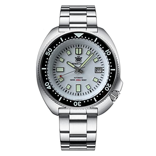 Steeldive SD1970 Abalone klassische Tauch-Armbanduhr, leuchtendes NH35-Uhrwerk, 200 m, wasserdicht, mechanische Uhr für Herren, Farbe 2, Armband Steeldive SD1970 Abalone klassische Tauch-Armbanduhr, leuchtendes NH35-Uhrwerk, 200 m, wasserdicht, mechanische Uhr für Herren, Farbe 2, Armband von love & peace