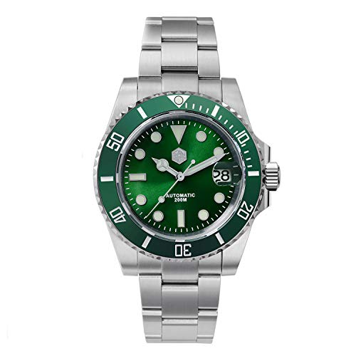San Martin SN017 Diver Ghost Luxusuhr Saphirglas Herren automatische mechanische Uhren Keramiklünette 20 Bar leuchtendes Zifferblatt Armbanduhren, grün, grün, Armband San Martin SN017 Diver Ghost Luxusuhr Saphirglas Herren automatische mechanische Uhren Keramiklünette 20 Bar leuchtendes Zifferblatt Armbanduhren, grün, grün, Armband von love & peace