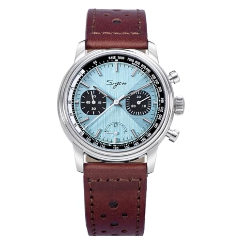 Seagull 1963 Movement ST1906 Chronograph Herren-Armbanduhr, Saphirglas, wasserdicht, blau, Pilot von LOve Peace