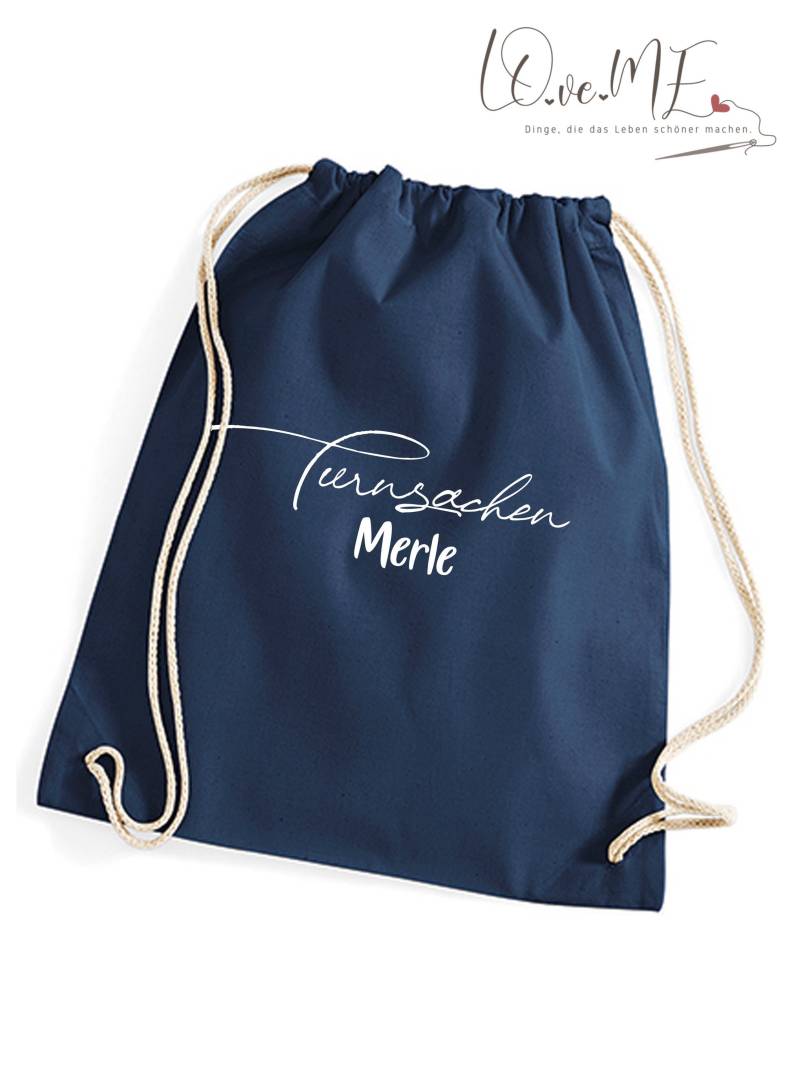 Turnbeutel Mit Namen - Stoffbeutel Aufdruck „Wechselkleidung/Turnsachen Schmutzwäsche" Kiga & Schule Personalisierbar von LOveMESewing