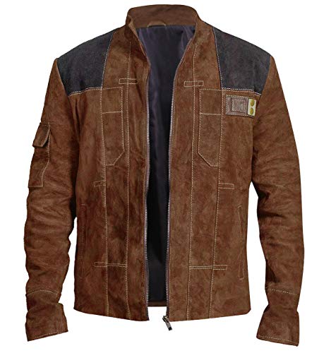 LP-FACON Herren Star Space Solitary Warrior Cosplay Kostüm Lederjacke Kollektion Braun/Schwarz, 1) Hellbraunes Wildleder, XXL von LP-FACON