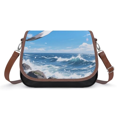Albatrosse in The Sky Crossbody-Tasche für Damen, abnehmbare Träger und Reißverschluss, Leder-Schultertaschen, Damen-Handtaschen, Clutch-Geldbörse von LPAGBCNU