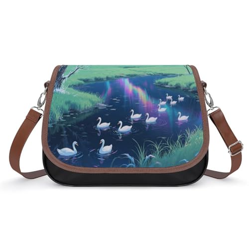 Aurora Grassland Lakes Crossbody-Tasche für Damen, abnehmbare Träger und Reißverschluss, Leder-Schultertaschen, Damen-Handtaschen, Clutch-Geldbörse Aurora Grassland Lakes Crossbody-Tasche für Damen, abnehmbare Träger und Reißverschluss, Leder-Schultertaschen, Damen-Handtaschen, Clutch-Geldbörse von LPAGBCNU