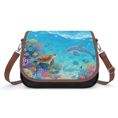 Coral Reef Sea Crossbody-Tasche für Damen, abnehmbare Träger und Reißverschluss, Leder-Schultertaschen, Damen-Handtaschen, Clutch-Geldbörse Coral Reef Sea Crossbody-Tasche für Damen, abnehmbare Träger und Reißverschluss, Leder-Schultertaschen, Damen-Handtaschen, Clutch-Geldbörse von LPAGBCNU