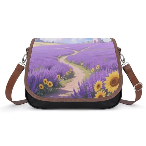 Dreamlike Lavender Field Crossbody-Tasche für Damen, abnehmbare Träger und Reißverschluss, Leder-Schultertaschen, Damen-Handtaschen, Clutch-Geldbörse Dreamlike Lavender Field Crossbody-Tasche für Damen, abnehmbare Träger und Reißverschluss, Leder-Schultertaschen, Damen-Handtaschen, Clutch-Geldbörse von LPAGBCNU