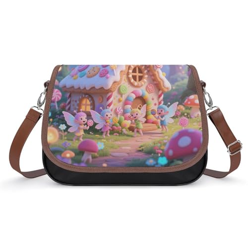 Fairytale Forest Elf Crossbody-Tasche für Damen, abnehmbare Träger und Reißverschluss, Leder-Schultertaschen, Damen-Handtaschen, Clutch-Geldbörse von LPAGBCNU