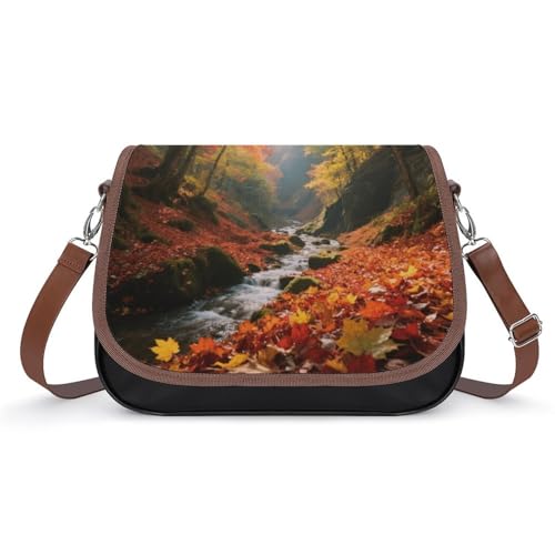 Forest Fallen Leaves Crossbody-Tasche für Damen, abnehmbare Träger und Reißverschluss, Leder-Schultertaschen, Damen-Handtaschen, Clutch-Geldbörse Forest Fallen Leaves Crossbody-Tasche für Damen, abnehmbare Träger und Reißverschluss, Leder-Schultertaschen, Damen-Handtaschen, Clutch-Geldbörse von LPAGBCNU