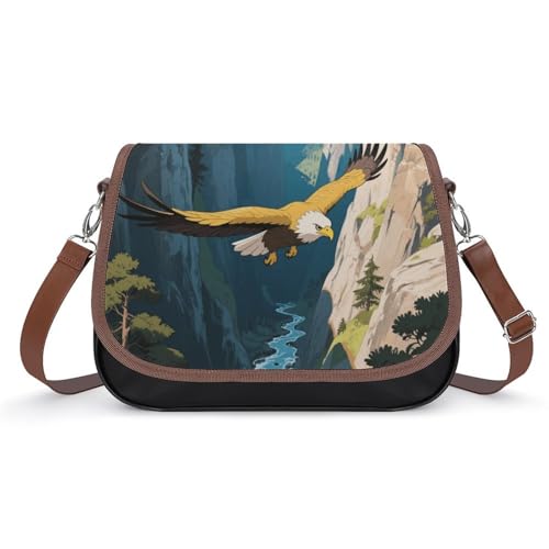 Golden Eagles in The Valley Crossbody-Tasche für Damen, abnehmbare Träger und Reißverschluss, Leder-Schultertaschen, Damen-Handtaschen, Clutch-Geldbörse Golden Eagles in The Valley Crossbody-Tasche für Damen, abnehmbare Träger und Reißverschluss, Leder-Schultertaschen, Damen-Handtaschen, Clutch-Geldbörse von LPAGBCNU