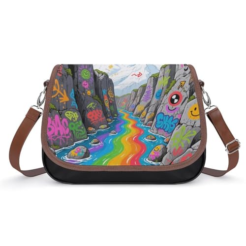 Graffiti Snow Mountain Valley Crossbody-Tasche für Damen, abnehmbare Träger und Reißverschluss, Leder-Schultertaschen, Damen-Handtaschen, Clutch-Geldbörse Graffiti Snow Mountain Valley Crossbody-Tasche für Damen, abnehmbare Träger und Reißverschluss, Leder-Schultertaschen, Damen-Handtaschen, Clutch-Geldbörse von LPAGBCNU