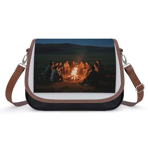 Grassland Starry Sky Bonfire Crossbody-Tasche für Damen, abnehmbare Träger und Reißverschluss, Leder-Schultertaschen, Damen-Handtaschen, Clutch-Geldbörse Grassland Starry Sky Bonfire Crossbody-Tasche für Damen, abnehmbare Träger und Reißverschluss, Leder-Schultertaschen, Damen-Handtaschen, Clutch-Geldbörse von LPAGBCNU