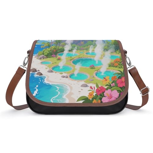 Hot Spring Volcanic Island Crossbody-Tasche für Damen, abnehmbare Träger und Reißverschluss, Leder-Schultertaschen, Damen-Handtaschen, Clutch-Geldbörse Hot Spring Volcanic Island Crossbody-Tasche für Damen, abnehmbare Träger und Reißverschluss, Leder-Schultertaschen, Damen-Handtaschen, Clutch-Geldbörse von LPAGBCNU