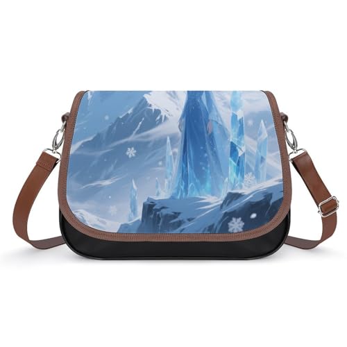 Ice Queen Crossbody-Tasche für Damen, abnehmbare Träger und Reißverschluss, Leder-Schultertaschen, Damen-Handtaschen, Clutch-Geldbörse von LPAGBCNU