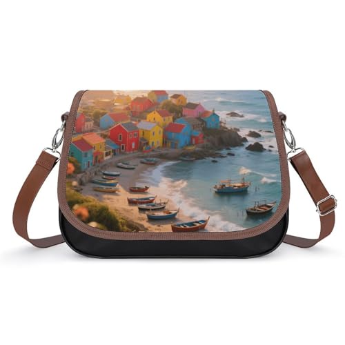 Islands Morning Light Angeldörfer Crossbody-Tasche für Damen, abnehmbare Träger und Reißverschluss, Leder-Schultertaschen, Damen-Handtaschen, Clutch-Geldbörse Islands Morning Light Angeldörfer Crossbody-Tasche für Damen, abnehmbare Träger und Reißverschluss, Leder-Schultertaschen, Damen-Handtaschen, Clutch-Geldbörse von LPAGBCNU