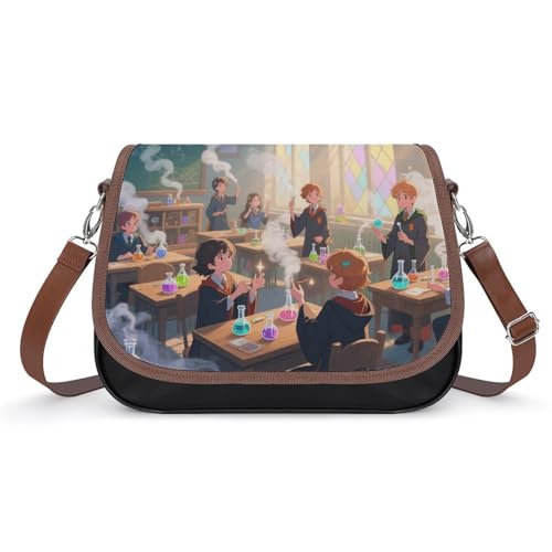 Magic Experiment Crossbody-Tasche für Damen, abnehmbare Träger und Reißverschluss, Leder-Schultertaschen, Damen-Handtaschen, Clutch-Geldbörse von LPAGBCNU