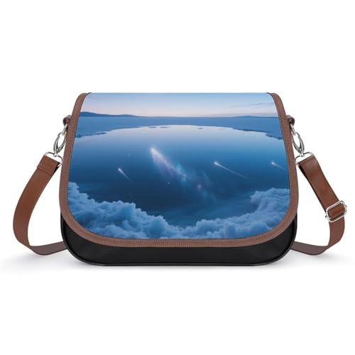 Mirror Lake Meteorschauer Crossbody-Tasche für Damen, abnehmbare Träger und Reißverschluss, Leder-Schultertaschen, Damen-Handtaschen, Clutch-Geldbörse Mirror Lake Meteorschauer Crossbody-Tasche für Damen, abnehmbare Träger und Reißverschluss, Leder-Schultertaschen, Damen-Handtaschen, Clutch-Geldbörse von LPAGBCNU