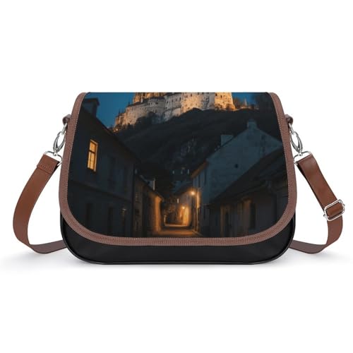 Prager Burg Crossbody-Tasche für Damen, abnehmbare Träger und Reißverschluss, Leder-Schultertaschen, Damen-Handtaschen, Clutch-Geldbörse von LPAGBCNU