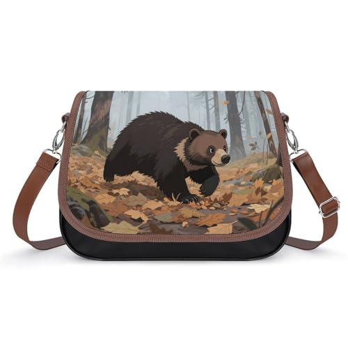 Sables in The Taiga Crossbody-Tasche für Damen, abnehmbare Träger und Reißverschluss, Leder-Schultertaschen, Damen-Handtaschen, Clutch-Geldbörse von LPAGBCNU