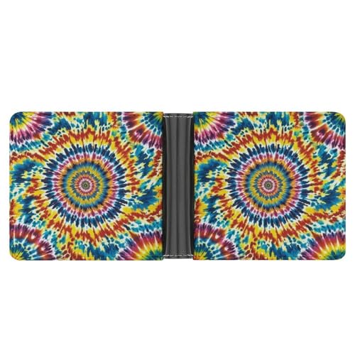 Schlanke Brieftasche, kompakt, Bifold Wallet, buntes Batikleder, minimalistische Brieftaschen für Herren, mit Kreditkartenfach, Leder, Münzfach, Ausweisfenster, Unisex Schlanke Brieftasche, kompakt, Bifold Wallet, buntes Batikleder, minimalistische Brieftaschen für Herren, mit Kreditkartenfach, Leder, Münzfach, Ausweisfenster, Unisex von LPAGBCNU