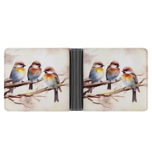 Schlanke Geldbörse, kompakt, faltbar, Motiv: Vögel ruhen auf Baumzweig, Ledergeldbörsen, minimalistische Geldbörsen für Herren, mit Kreditkartenfach, Münzfach, Ausweisfenster, Unisex Schlanke Geldbörse, kompakt, faltbar, Motiv: Vögel ruhen auf Baumzweig, Ledergeldbörsen, minimalistische Geldbörsen für Herren, mit Kreditkartenfach, Münzfach, Ausweisfenster, Unisex von LPAGBCNU