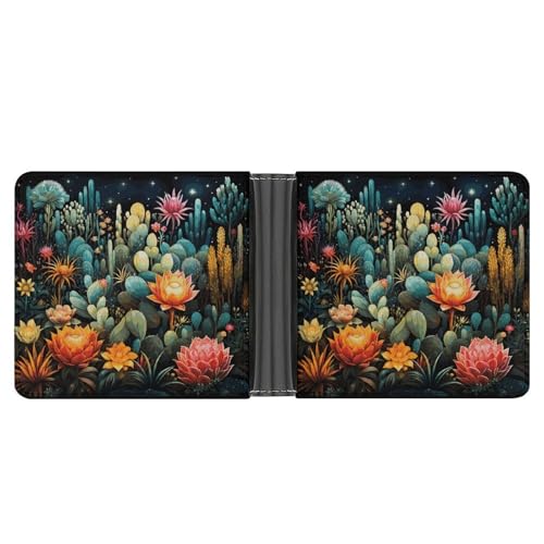 Schlanke Geldbörse, kompakt, faltbar, buntes Kaktusmuster, Ledergeldbörsen, minimalistische Geldbörsen für Herren, mit Kreditkartenfach, Münzfach, Ausweisfenster, Unisex Schlanke Geldbörse, kompakt, faltbar, buntes Kaktusmuster, Ledergeldbörsen, minimalistische Geldbörsen für Herren, mit Kreditkartenfach, Münzfach, Ausweisfenster, Unisex von LPAGBCNU