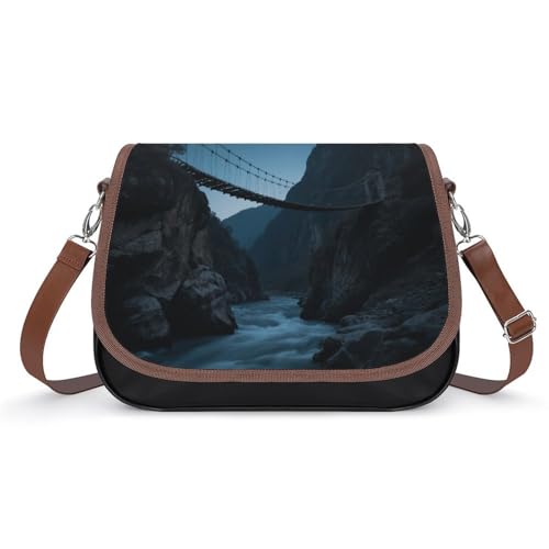 Starry Sky Canyon Umhängetasche für Damen, abnehmbare Träger und Reißverschluss, Leder-Schultertaschen, Damen-Handtaschen, Clutch-Geldbörse von LPAGBCNU