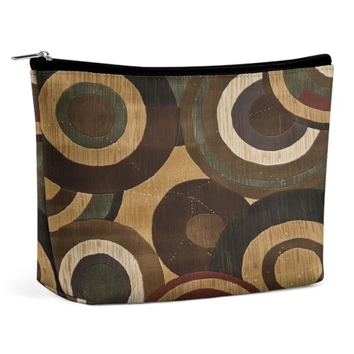 Wasserdichte Reise-Make-up-Tasche, Organizer, PU-Leder, Braun und Hellbraun, kleine Kulturtasche, niedlich, tragbare Reißverschlusstasche für Damen und Herren, Reisezubehör Wasserdichte Reise-Make-up-Tasche, Organizer, PU-Leder, Braun und Hellbraun, kleine Kulturtasche, niedlich, tragbare Reißverschlusstasche für Damen und Herren, Reisezubehör von LPAGBCNU