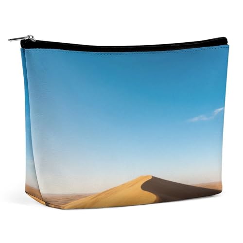Wasserdichte Reise-Make-up-Tasche, Organizer, PU-Leder, Desert Hills, Kosmetiktasche, kleiner Kulturbeutel, niedlich, tragbare Reißverschlusstasche für Damen und Herren, Reisezubehör Wasserdichte Reise-Make-up-Tasche, Organizer, PU-Leder, Desert Hills, Kosmetiktasche, kleiner Kulturbeutel, niedlich, tragbare Reißverschlusstasche für Damen und Herren, Reisezubehör von LPAGBCNU