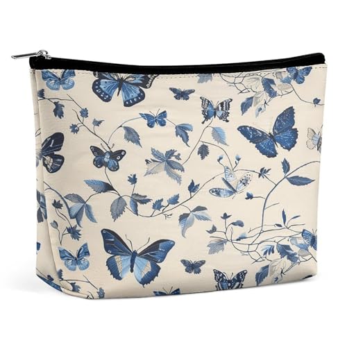 Wasserdichte Reise-Make-up-Tasche, Organizer, PU-Leder, Schmetterlinge und Motten, Kosmetiktasche, kleiner Kulturbeutel, niedlich, tragbare Reißverschlusstasche für Damen und Herren, Reisezubehör Wasserdichte Reise-Make-up-Tasche, Organizer, PU-Leder, Schmetterlinge und Motten, Kosmetiktasche, kleiner Kulturbeutel, niedlich, tragbare Reißverschlusstasche für Damen und Herren, Reisezubehör von LPAGBCNU